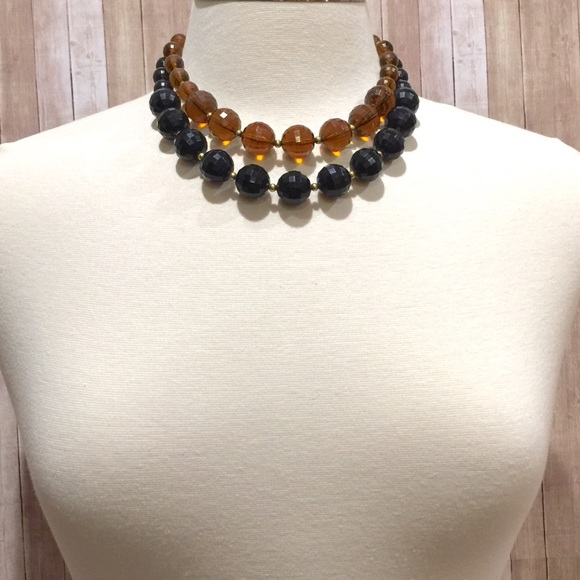 Rootbeer Amber Faceted Bead 2Strand Choker - Picture 4 of 8